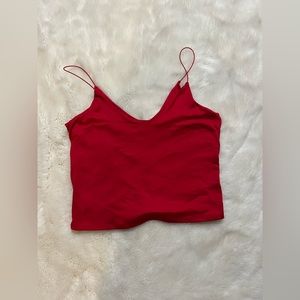 Red spaghetti tank top